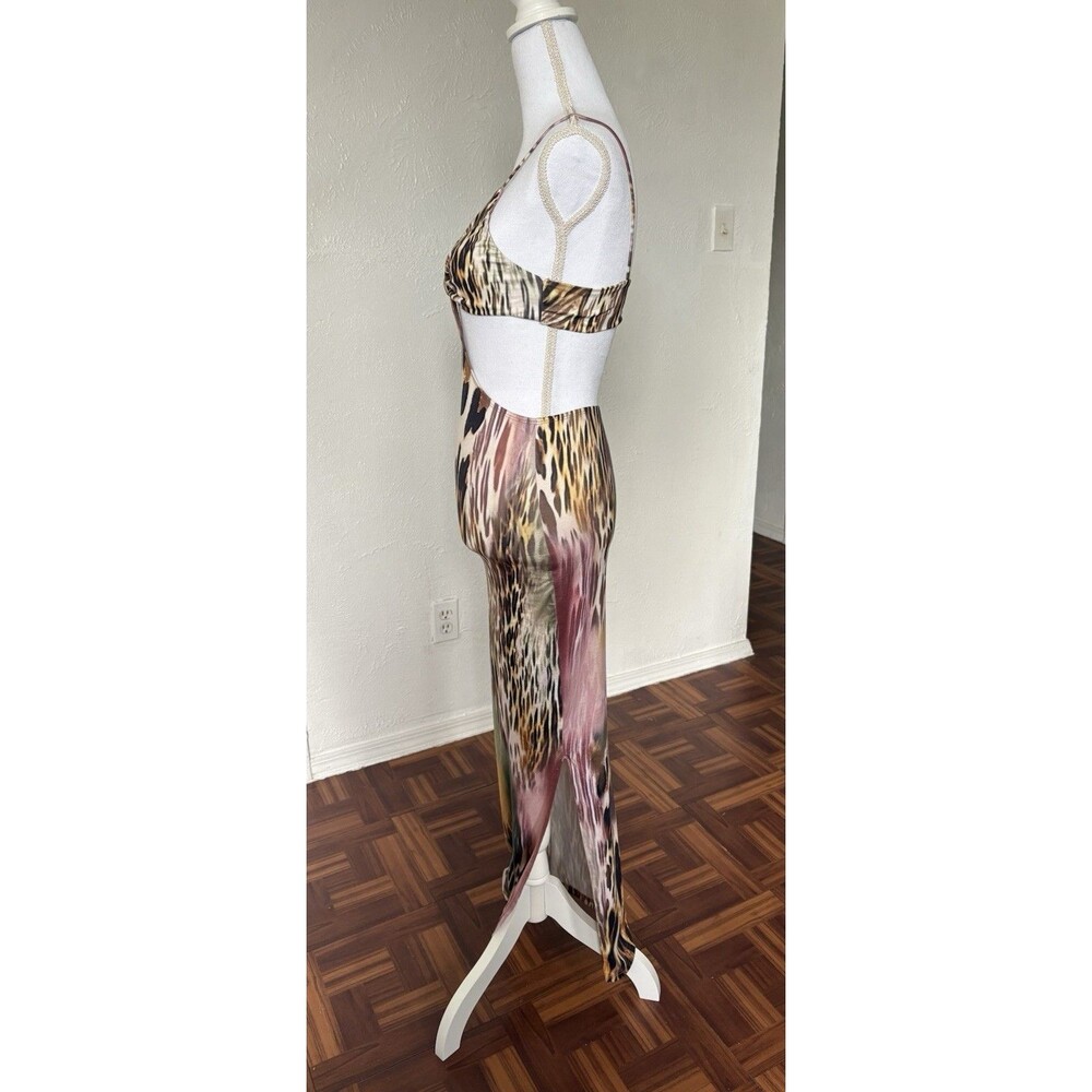 Shein Women’s Multicolor Cut Out Animal Print Maxi Dress Size XS Very Stretchy - Picture 2 of 11